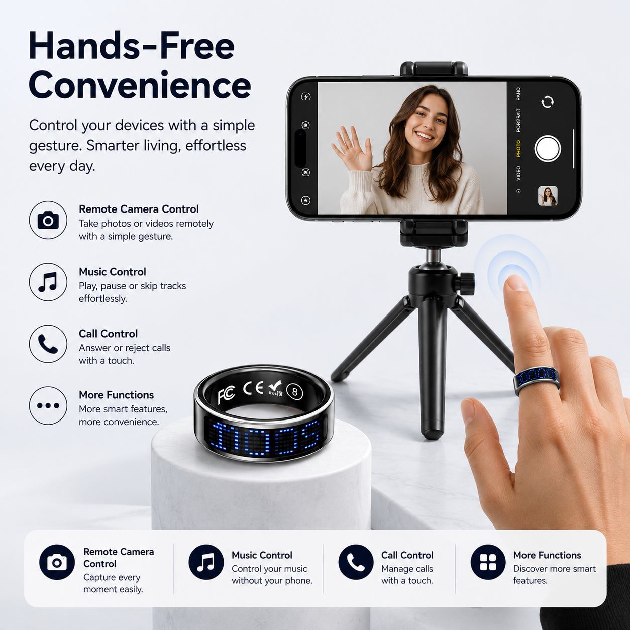 Smart Ring Track Sleep, Heart Rate & Recovery 24/7.