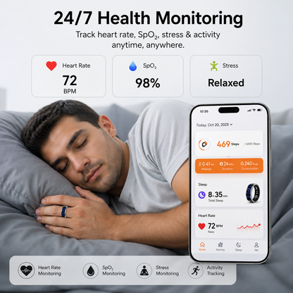 Smart Ring Track Sleep, Heart Rate & Recovery 24/7.